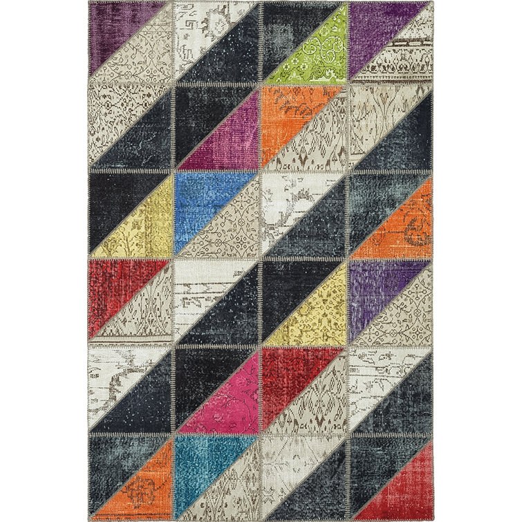 Bungalow Rose Hand Knotted Cotton Patchwork Rug Wayfair